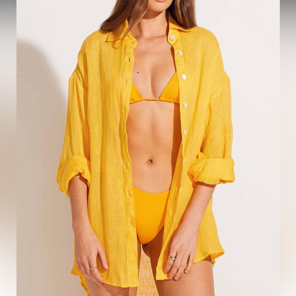 Vitamin A Bathing Suit and Button Down Shirt